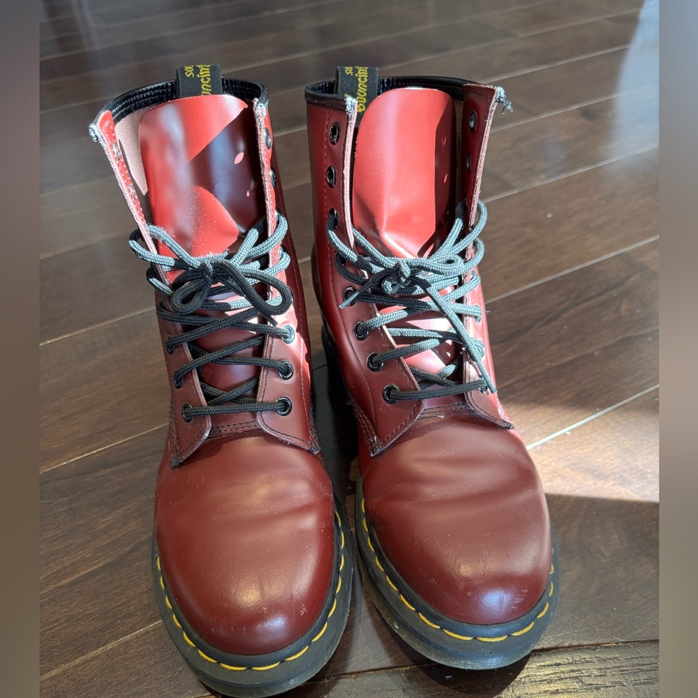 Dr. Martens Red Ankle Boots